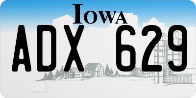 IA license plate ADX629