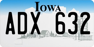 IA license plate ADX632