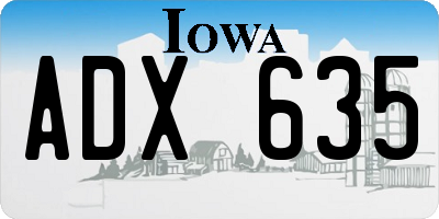 IA license plate ADX635