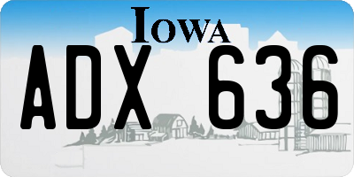 IA license plate ADX636