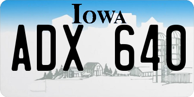 IA license plate ADX640