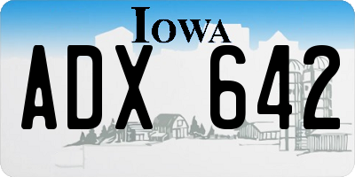 IA license plate ADX642