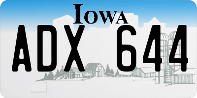 IA license plate ADX644
