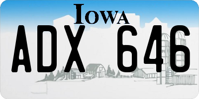 IA license plate ADX646