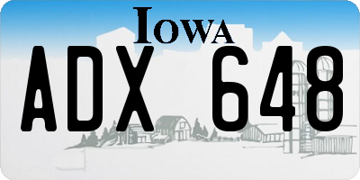 IA license plate ADX648