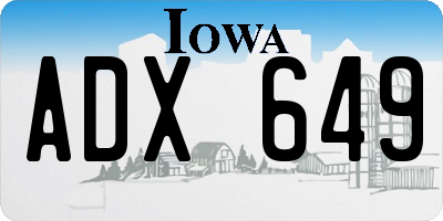 IA license plate ADX649