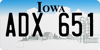 IA license plate ADX651