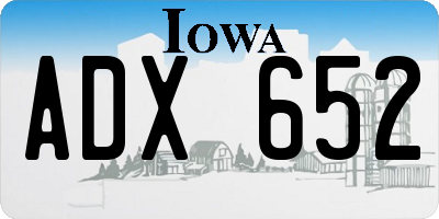 IA license plate ADX652