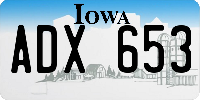IA license plate ADX653