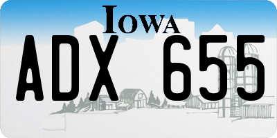 IA license plate ADX655