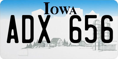 IA license plate ADX656