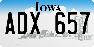IA license plate ADX657