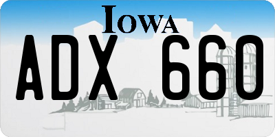 IA license plate ADX660