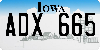 IA license plate ADX665