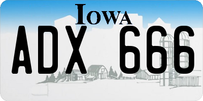 IA license plate ADX666