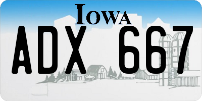 IA license plate ADX667