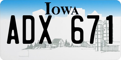 IA license plate ADX671
