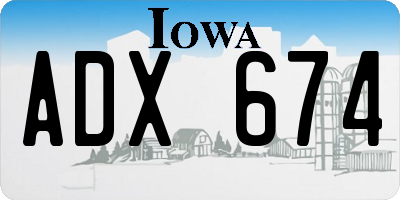IA license plate ADX674
