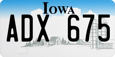 IA license plate ADX675