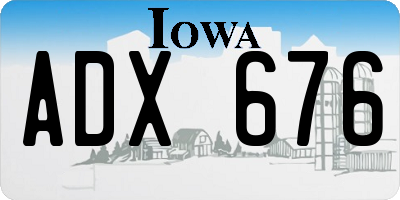 IA license plate ADX676