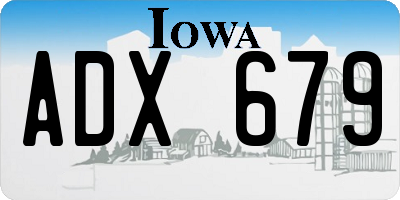 IA license plate ADX679
