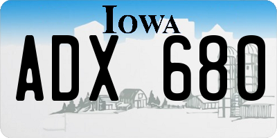 IA license plate ADX680