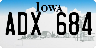 IA license plate ADX684