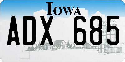 IA license plate ADX685