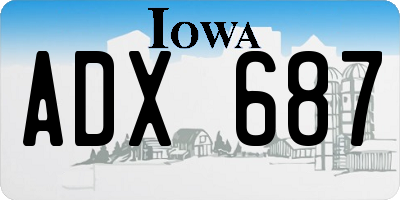 IA license plate ADX687