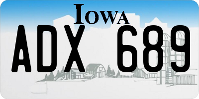 IA license plate ADX689