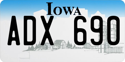 IA license plate ADX690