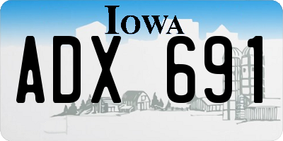 IA license plate ADX691