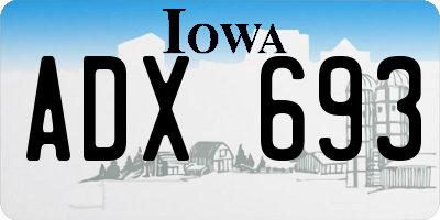 IA license plate ADX693