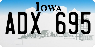 IA license plate ADX695