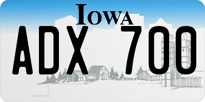 IA license plate ADX700