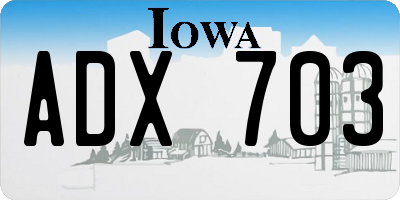 IA license plate ADX703