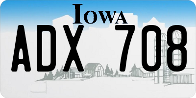 IA license plate ADX708