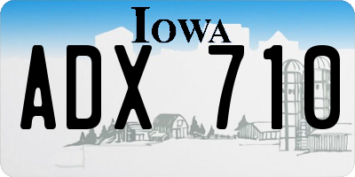 IA license plate ADX710