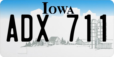 IA license plate ADX711
