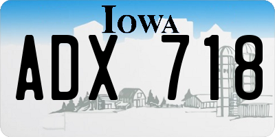 IA license plate ADX718
