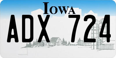 IA license plate ADX724