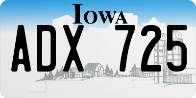 IA license plate ADX725