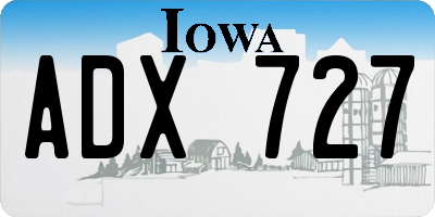 IA license plate ADX727
