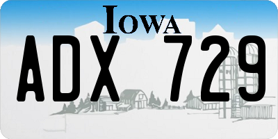 IA license plate ADX729