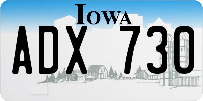 IA license plate ADX730