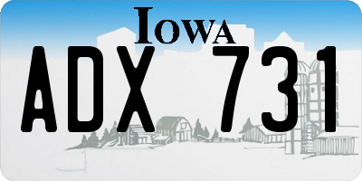 IA license plate ADX731