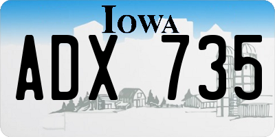 IA license plate ADX735