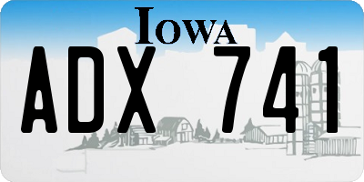 IA license plate ADX741
