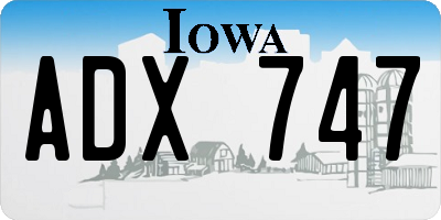 IA license plate ADX747