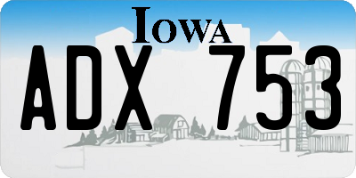 IA license plate ADX753